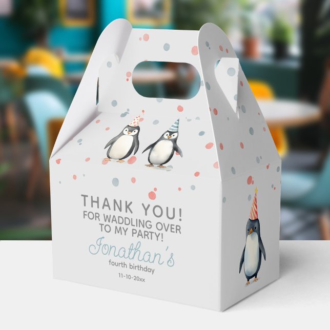 Caixinha De Lembrancinhas Pinguins do Partido, aquarela, aniversário infanti (Criador carregado)