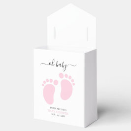 Caixinha De Lembrancinhas Pink Baby Feet Baby Shower Party, Girl Baby Shower
