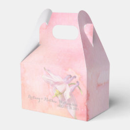 CAIXINHA DE LEMBRANCINHAS PINK COLUMBINE FLOWER WATERCOLOR SPLASH