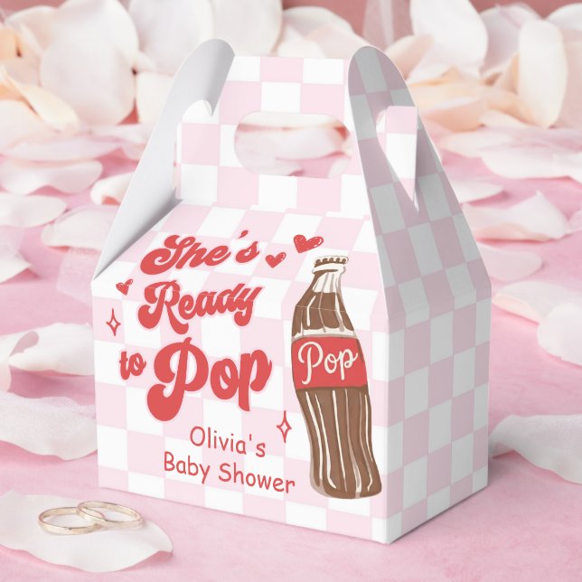 Caixinha De Lembrancinhas Pink Red She's Ready to Pop Baby Shower (Casamento)