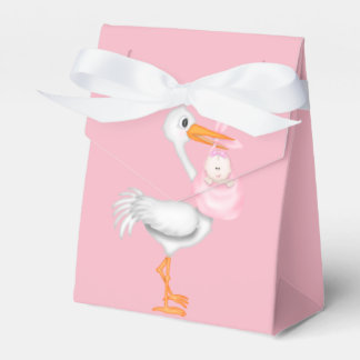 Caixinha De Lembrancinhas Pink Stork Baby Shower Favor Box