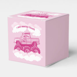 Caixinha De Lembrancinhas Pink Version I Love Monster Trucks Image    