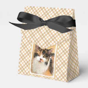 Caixinha De Lembrancinhas Pintura De Gato Calico - Arte De Gato Original Bon