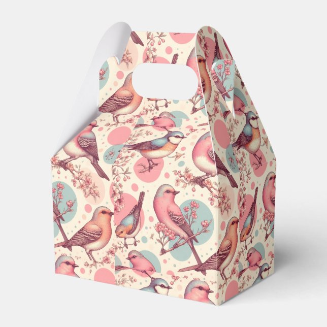 Caixinha De Lembrancinhas Pintura De Pintura De Pássaros Cons (Frente)