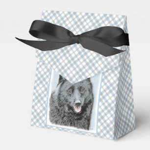 Caixinha De Lembrancinhas Pintura de Schipperke - Arte de Cachorro Original
