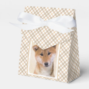 Caixinha De Lembrancinhas Pintura de Shiba Inu (Vermelho) - Arte de Cachorro