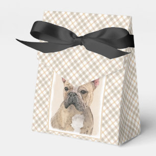 Caixinha De Lembrancinhas Pintura para o Bulldog Francês (Sable) - Fita Ori