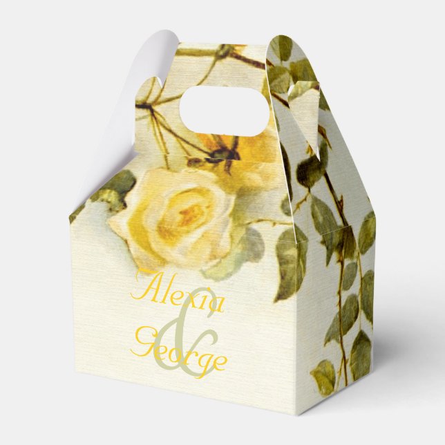 Caixinha De Lembrancinhas Pintura romântica da época do casamento das rosas  (Frente)