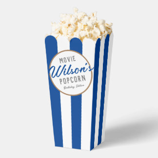 Caixinha De Lembrancinhas Pipoca Azul e Branca de Filme de Evento Especial