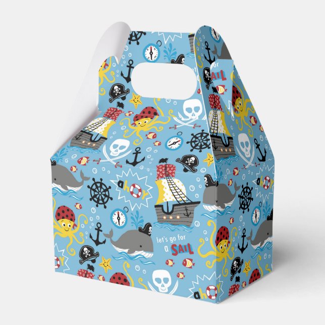 Caixinha De Lembrancinhas Pirate Marine Favor Box (Frente)