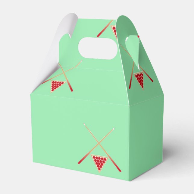 Caixinha De Lembrancinhas piscina de bilhar em verde (Frente)