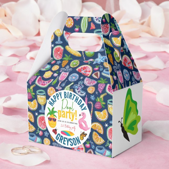 Caixinha De Lembrancinhas Piscina | Festa de aniversário de Verão moderno (Casamento)