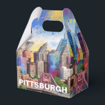 Caixinha De Lembrancinhas Pittsburgh Skyline Abstrato Art<br><div class="desc">Adicione um toque moderno ao seu evento com esta caixa de favoritos com a arte do estilo 'skyline' de abstrato Pittsburgh. Perfeito para casamentos,  festas ou presentes corporativos.</div>