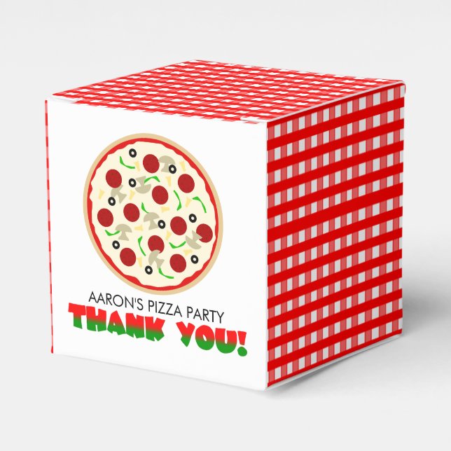 Caixinha De Lembrancinhas Pizza Party Obrigado Favor Box (Frente)