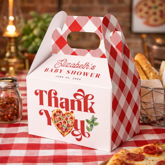 Caixinha De Lembrancinhas Pizza Tema Vermelho Branco  (Red White Pizza Themed Favor Boxes)