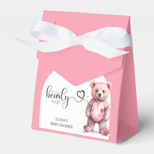 Caixinha De Lembrancinhas Podemos esperar o Chá de fraldas do Urso da Água (Frente)