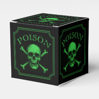 Caixinha De Lembrancinhas Poison Skull e Crossbones Halloween Design Impress