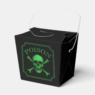 Caixinha De Lembrancinhas Poison Skull e Crossbones Halloween Design Impress