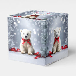 Caixinha De Lembrancinhas Polar Bear Christmas Holiday Favor Box