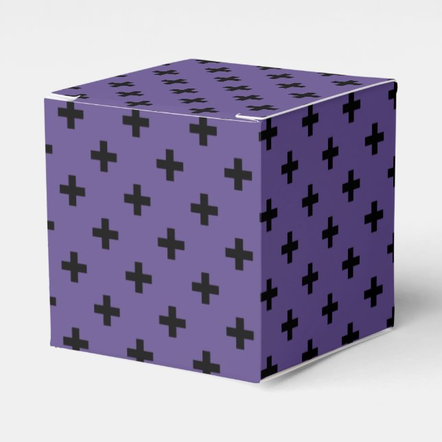 Caixinha De Lembrancinhas Polka negra cruza ultravioleta (Frente)