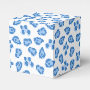 Caixinha De Lembrancinhas Ponto de Leopardo em Porcelana Azul