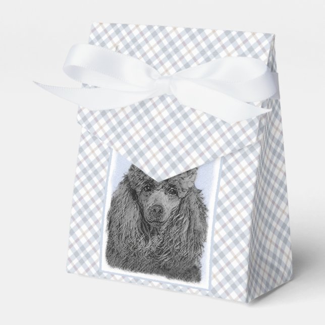 Caixinha De Lembrancinhas Poodle Painting Miniature Toy Black (Frente)