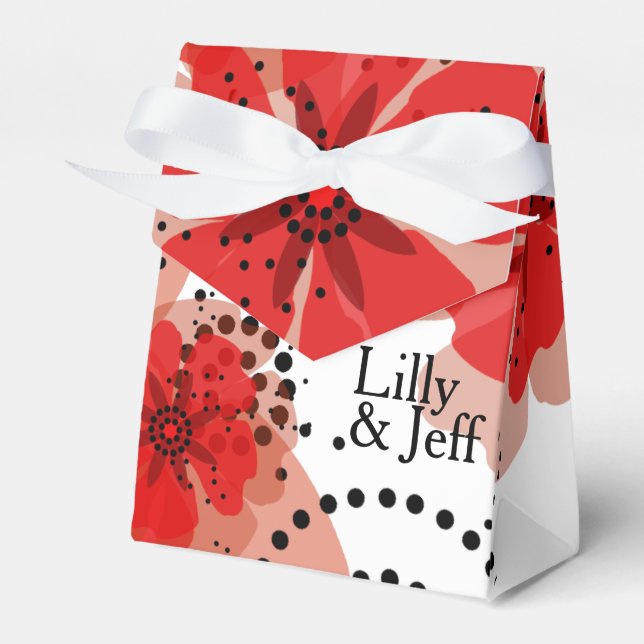 Caixinha De Lembrancinhas Pópias de Pepper | preto branco vermelho (Frente)