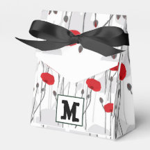 Poppy flower gift botanical pretty monogram