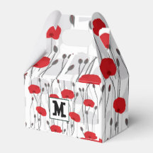 Poppy flower gift botanical pretty monogram