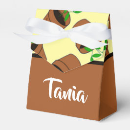 Caixinha De Lembrancinhas Pote verde de terracotta em amarelo