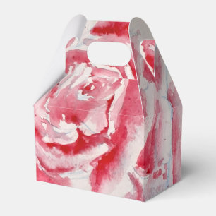 Caixinha De Lembrancinhas Prato de papel com padrão de flores de rosa vermel