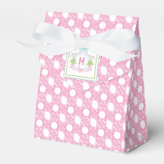 Caixinha De Lembrancinhas Preppy Palm Beach Monogram Crest (Frente)