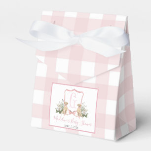 Caixinha De Lembrancinhas Preppy Southern Pink Dog Chá de fraldas
