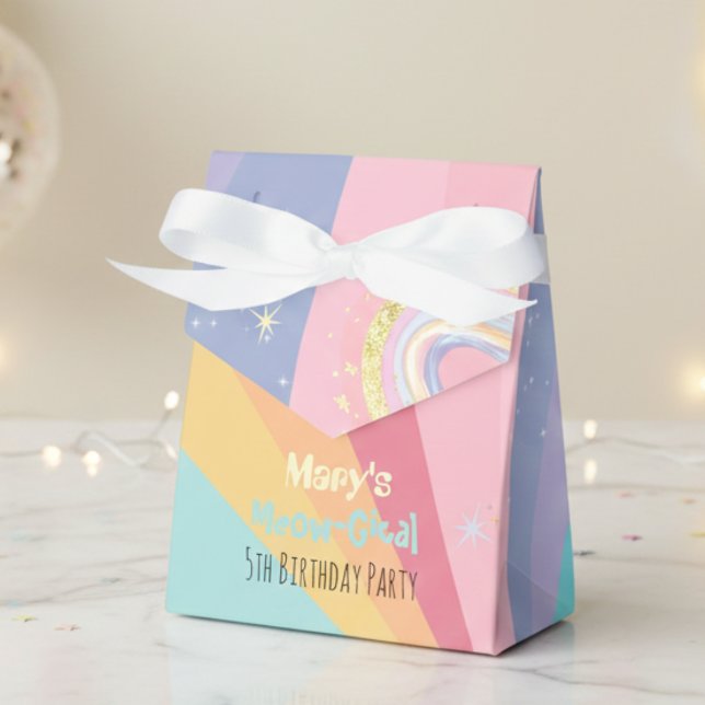 Caixinha De Lembrancinhas Presente De Aniversário Gical Caticorn Meow (Criador carregado)