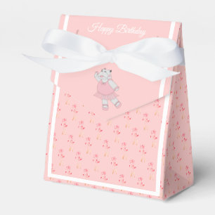 Caixinha De Lembrancinhas Presente de aniversário Illusima Ballet Hippo Pink