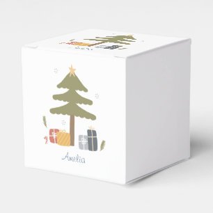 Caixinha De Lembrancinhas Presente de Árvore de Natal Nórdica Personalizada