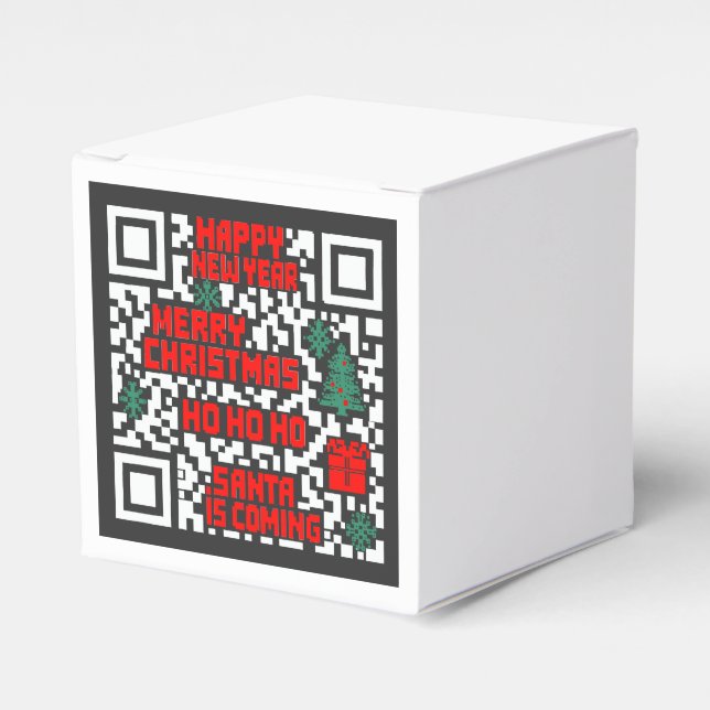 Caixinha De Lembrancinhas Presente de código QR de Natal (Frente)