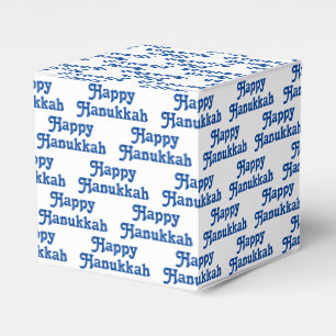 Caixinha De Lembrancinhas Presente de Natal azul "Feliz Hanukkah"