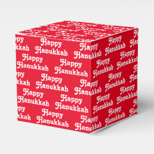 Caixinha De Lembrancinhas Presente vermelho de Natal vermelho "Feliz Hanukka