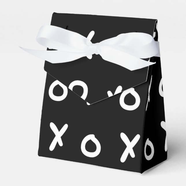 Caixinha De Lembrancinhas Preto e Branco X O XO X&O's Moda Fofa (Frente)