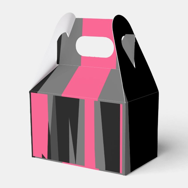 Caixinha De Lembrancinhas Preto e Cinza rosa (Frente)