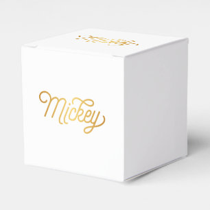 Caixinha De Lembrancinhas Preto elegante personalizado do ouro de Mickey do