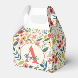 Caixinha De Lembrancinhas Pretty Blush Pink Floral Botanical Monogram 