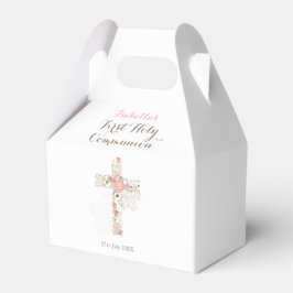 Caixinha De Lembrancinhas Primeira Comunidade White Crophal Cross Favor Box