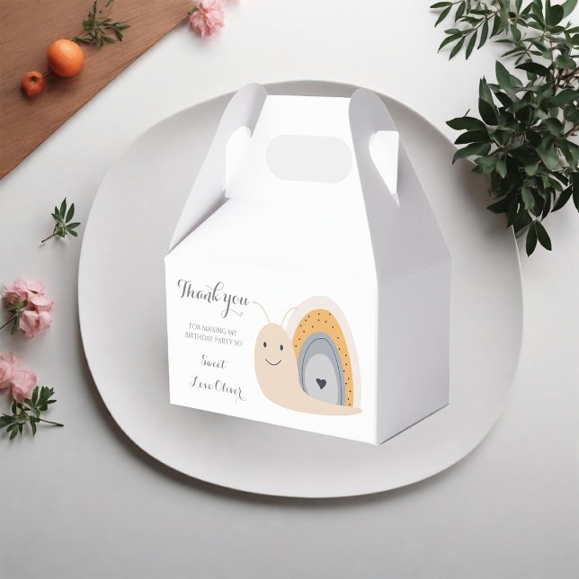 Caixinha De Lembrancinhas Primeira Festa de aniversário Caracol - Arco-Íris  (Criador carregado)