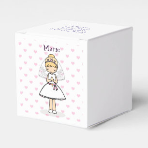 Caixinha De Lembrancinhas Primeira menina de dia personalizada do comunhão