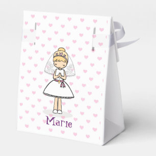 Caixinha De Lembrancinhas Primeira menina de dia personalizada do comunhão