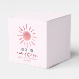 Caixinha De Lembrancinhas Primeira viagem cor-de-rosa em torno da festa do p
