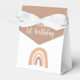 Caixinha De Lembrancinhas Primeiro aniversario Arco-Íris Rosa Pastel Boho
