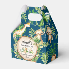 Caixinha De Lembrancinhas Primeiro aniversario De Animais Selvagens Cujos Ag